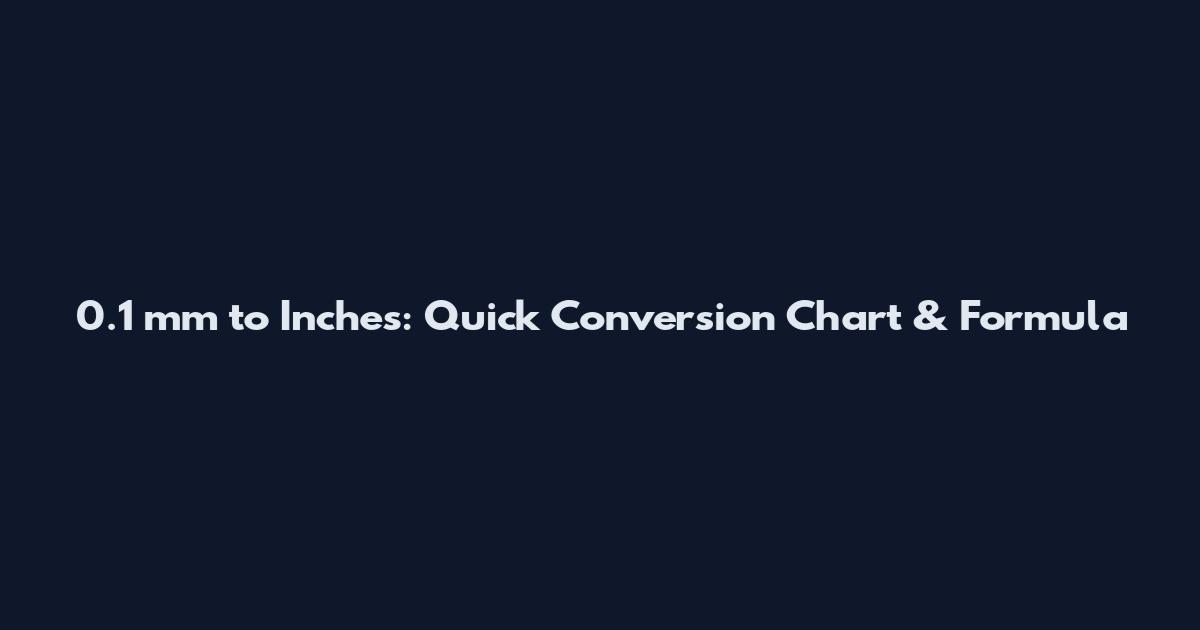 0.1 mm to Inches: Quick Conversion Chart & Formula