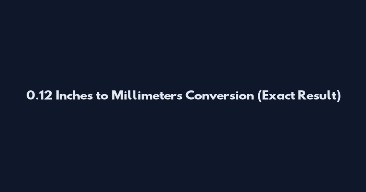 0.12 Inches to Millimeters Conversion (Exact Result)