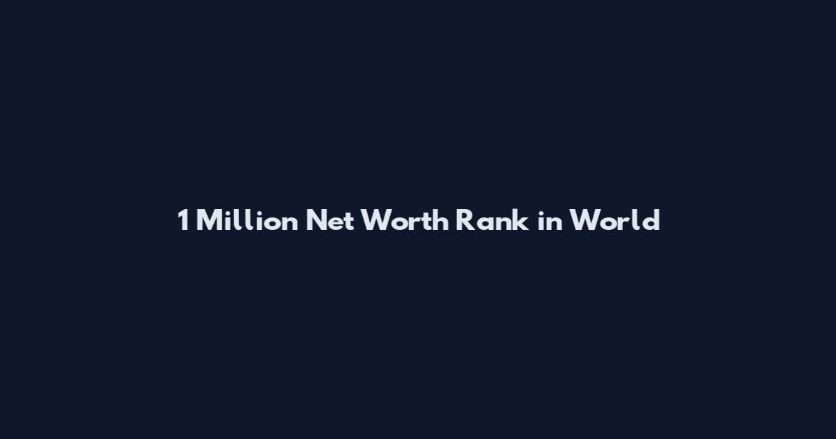 1 Million Net Worth Rank in World