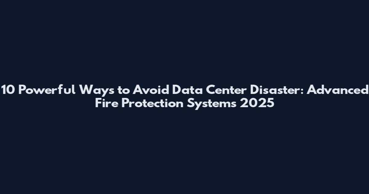 10 Powerful Ways to Avoid Data Center Disaster: Advanced Fire Protection Systems 2025