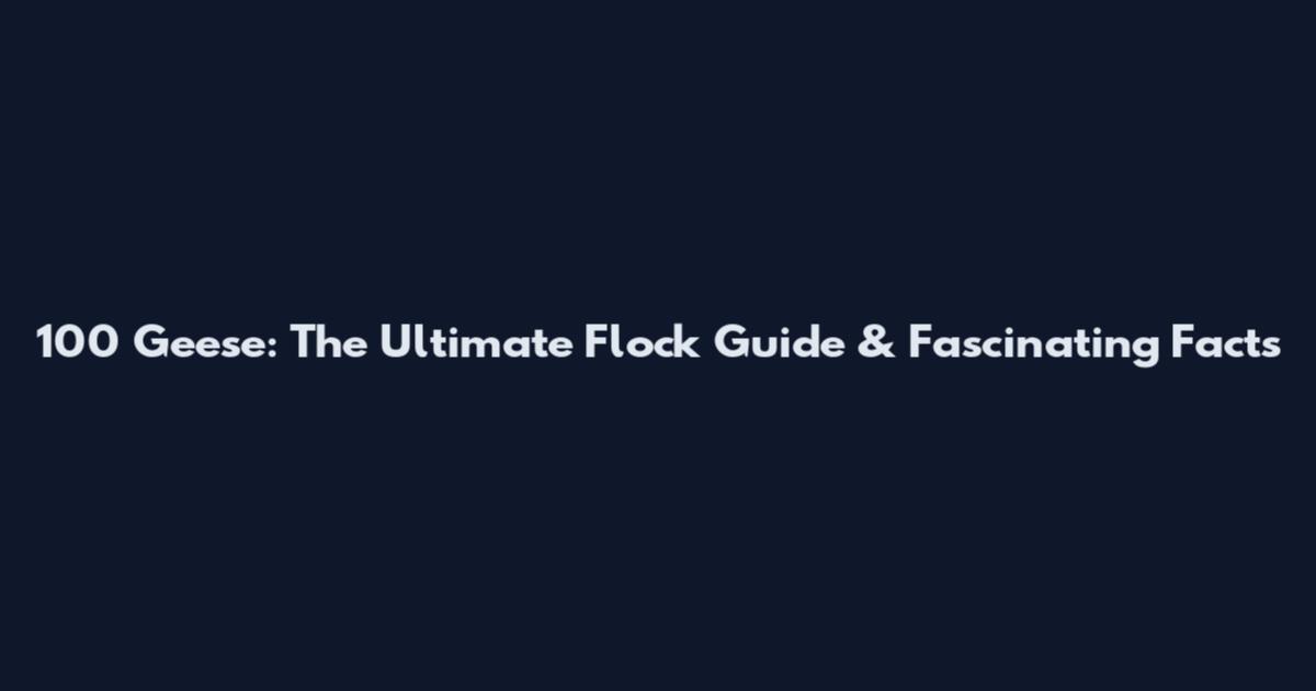 100 Geese: The Ultimate Flock Guide & Fascinating Facts
