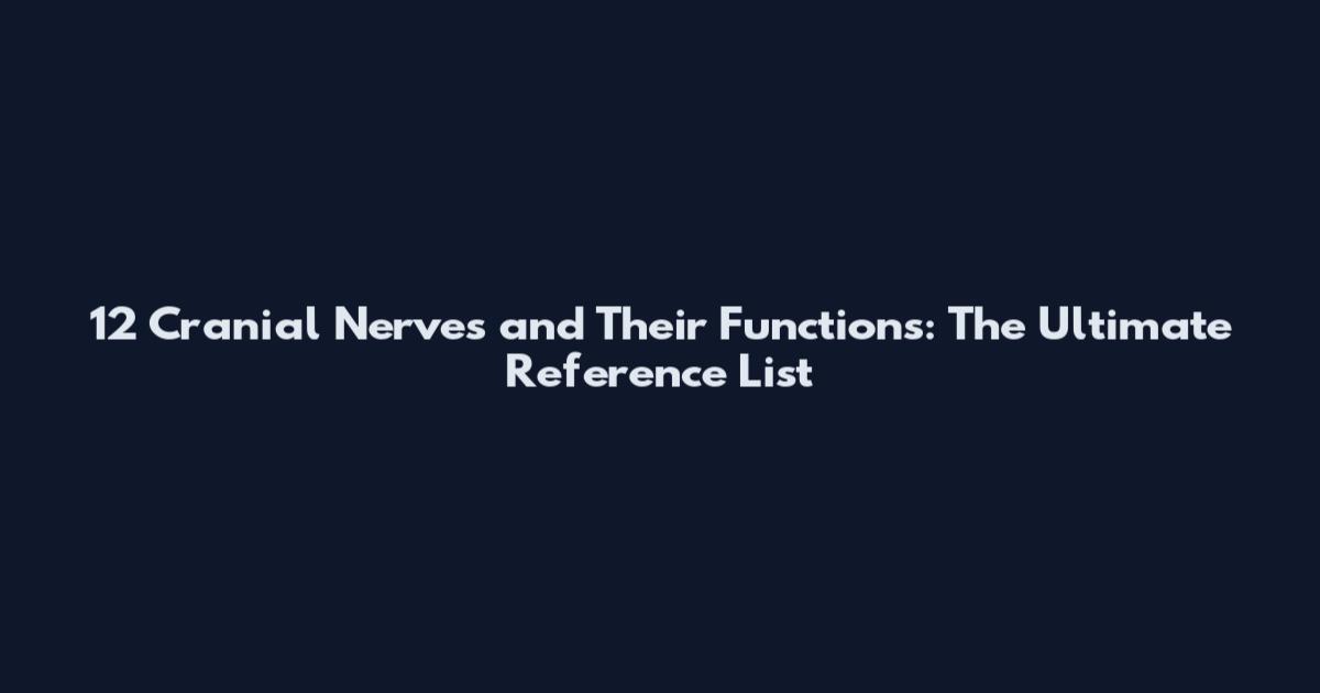 12 Cranial Nerves and Their Functions: The Ultimate Reference List