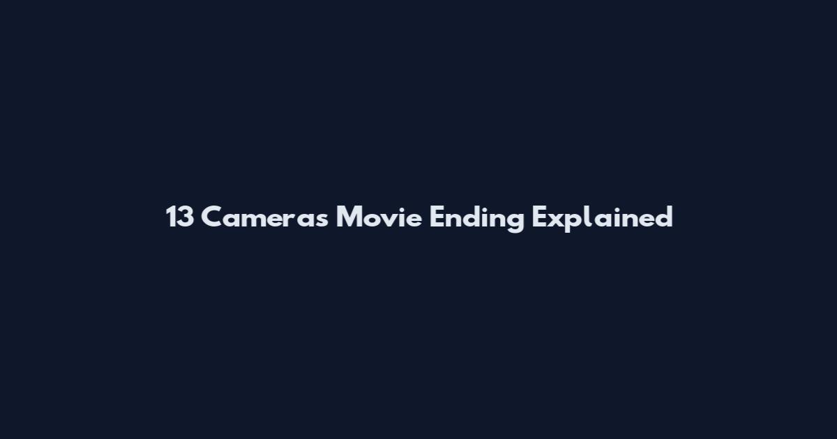 13 Cameras Movie Ending Explained