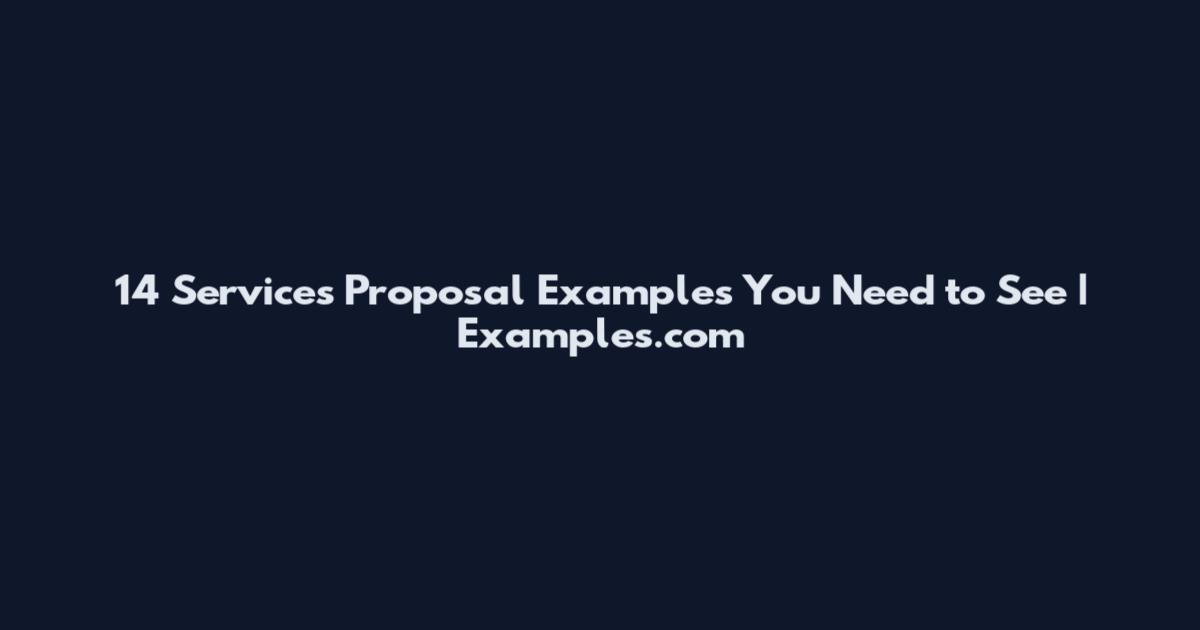 14 Services Proposal Examples You Need to See | Examples.com