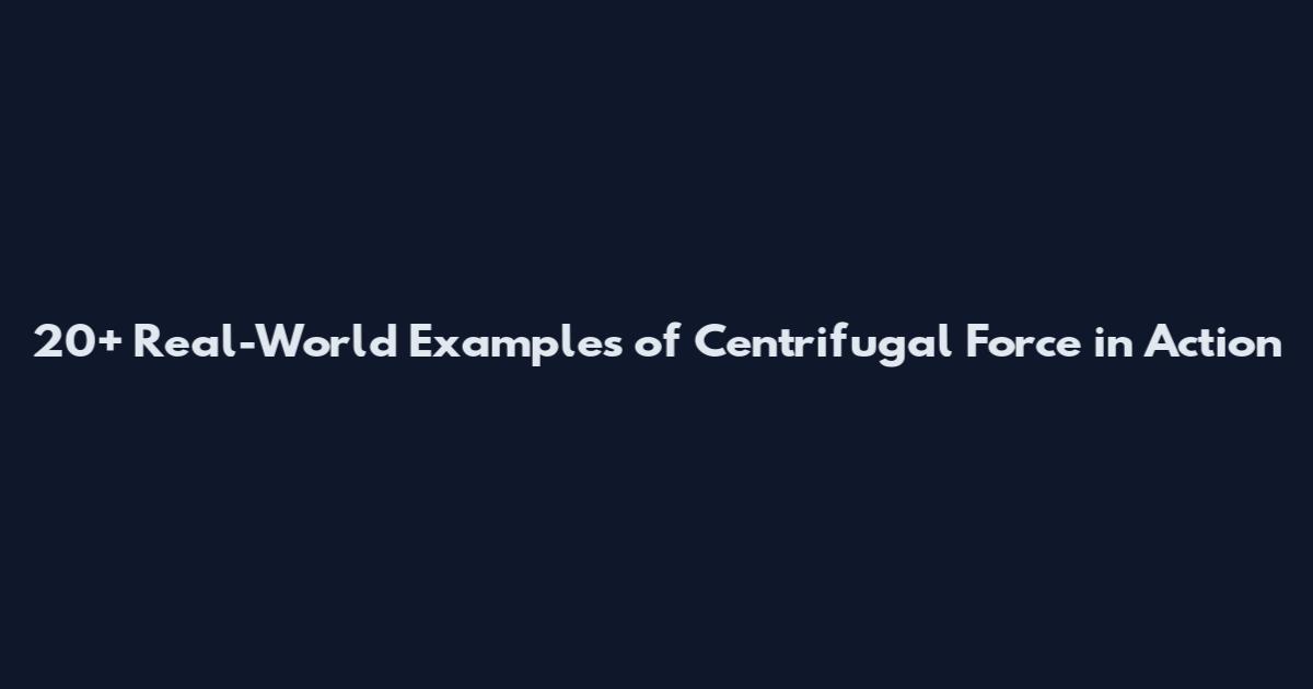 20+ Real-World Examples of Centrifugal Force in Action