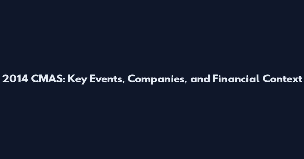 2014 CMAS: Key Events, Companies, and Financial Context