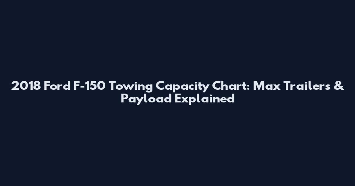 2018 Ford F-150 Towing Capacity Chart: Max Trailers & Payload Explained