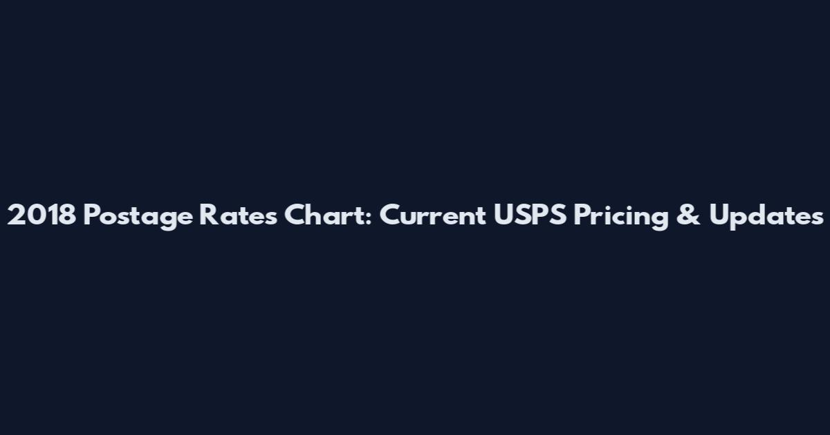 2018 Postage Rates Chart: Current USPS Pricing & Updates