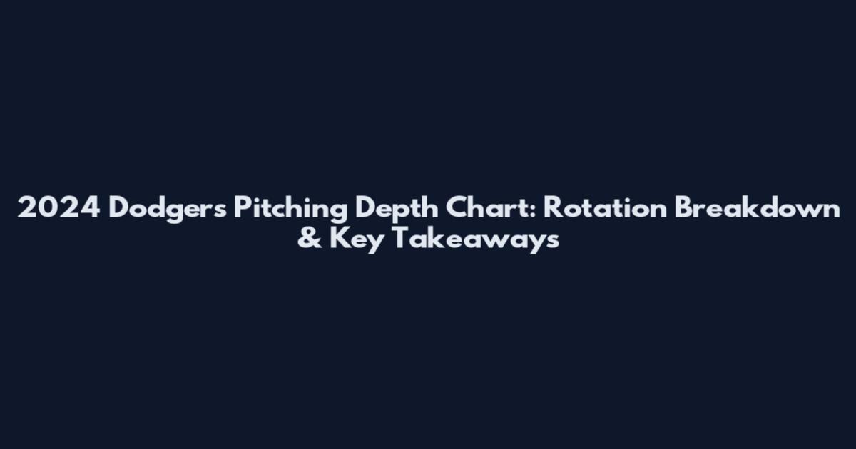 2024 Dodgers Pitching Depth Chart: Rotation Breakdown & Key Takeaways