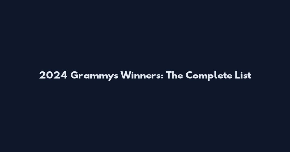 2024 Grammys Winners: The Complete List