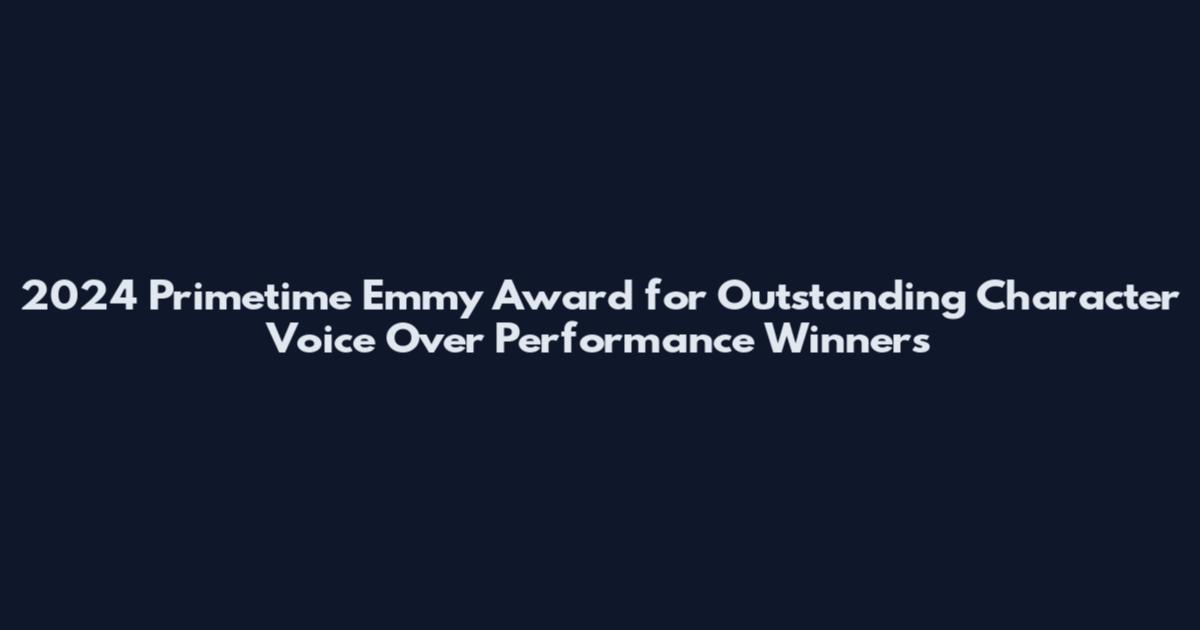 2024 Primetime Emmy Award for Outstanding Character Voice Over Performance Winners
