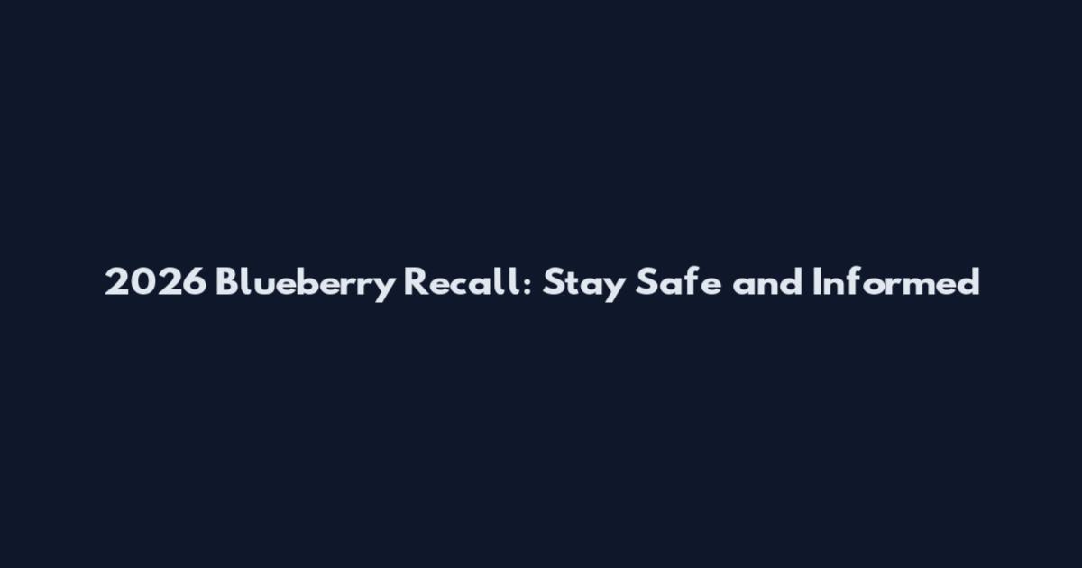 2026 Blueberry Recall: Stay Safe and Informed