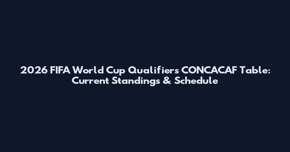 2026 FIFA World Cup Qualifiers CONCACAF Table: Current Standings & Schedule
