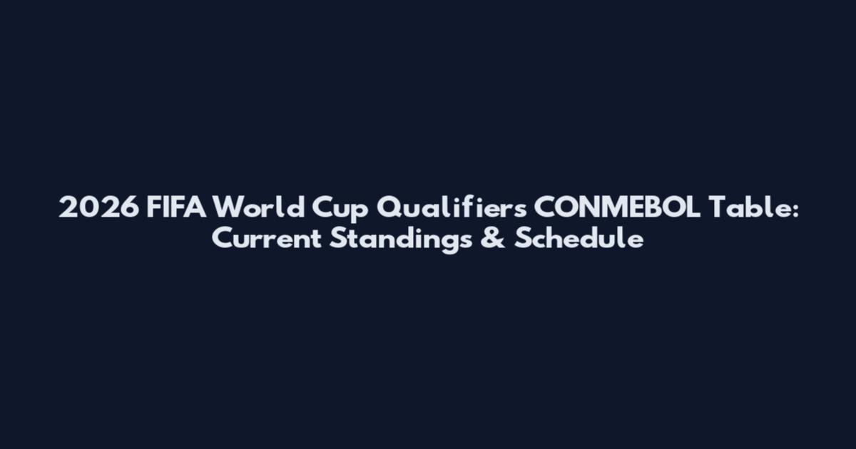 2026 FIFA World Cup Qualifiers CONMEBOL Table: Current Standings & Schedule