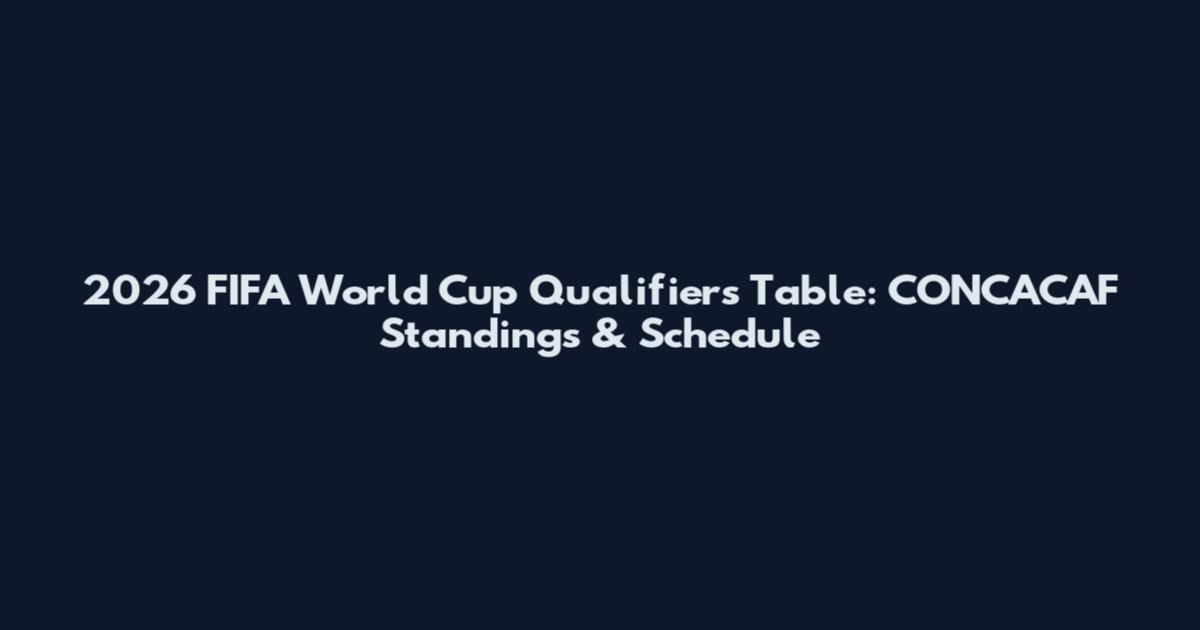 2026 FIFA World Cup Qualifiers Table: CONCACAF Standings & Schedule