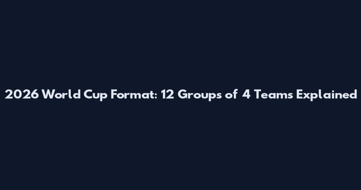 2026 World Cup Format: 12 Groups of 4 Teams Explained