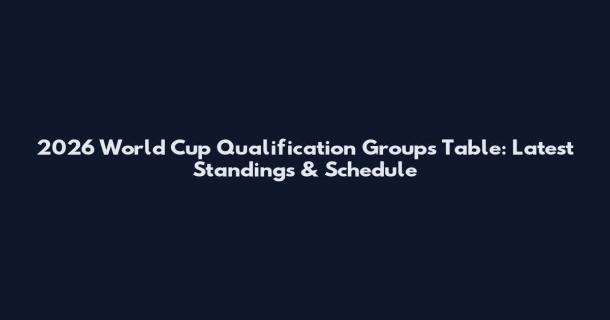 2026 World Cup Qualification Groups Table: Latest Standings & Schedule