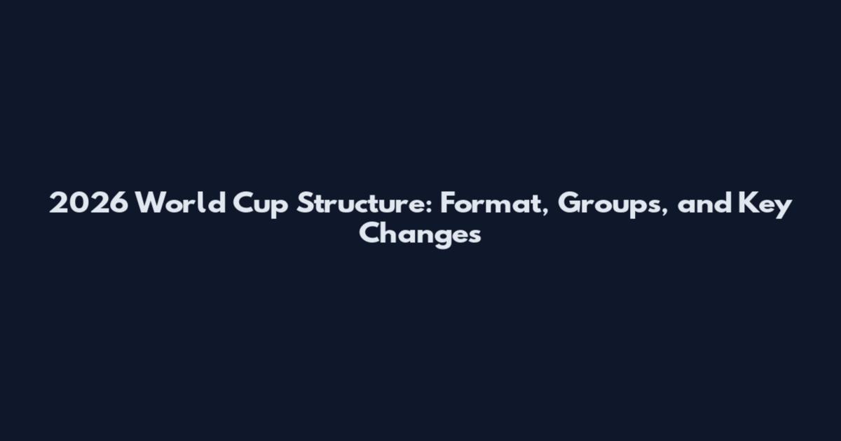 2026 World Cup Structure: Format, Groups, and Key Changes