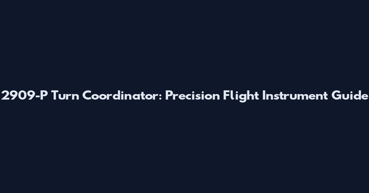 2909-P Turn Coordinator: Precision Flight Instrument Guide