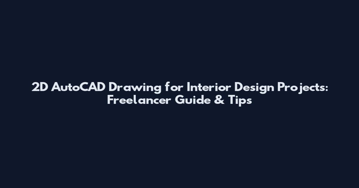 2D AutoCAD Drawing for Interior Design Projects: Freelancer Guide & Tips