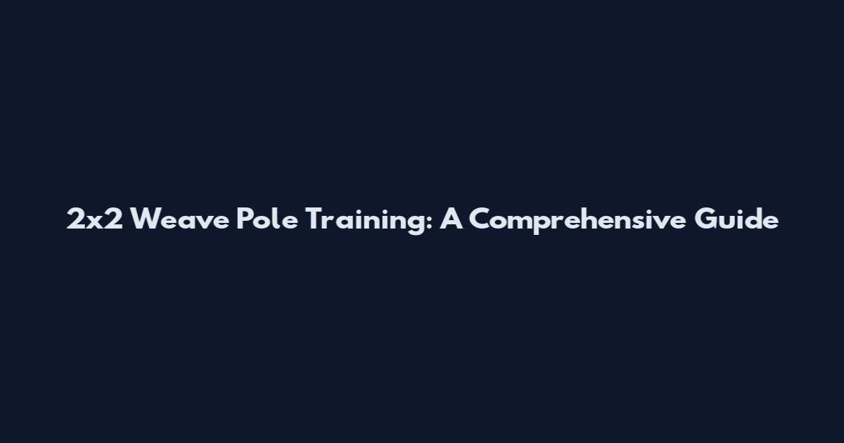 2x2 Weave Pole Training: A Comprehensive Guide