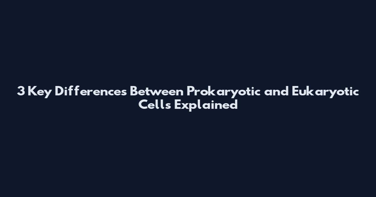 3 Key Differences Between Prokaryotic and Eukaryotic Cells Explained
