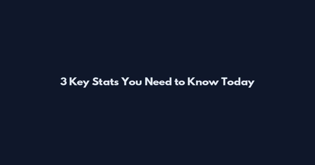 3 Key Stats You Need to Know Today