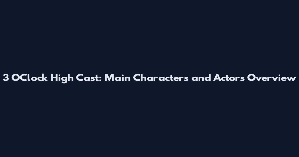 3 O'Clock High Cast: Main Characters and Actors Overview