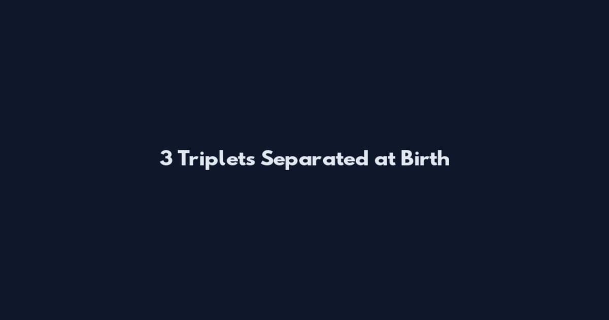 3 Triplets Separated at Birth