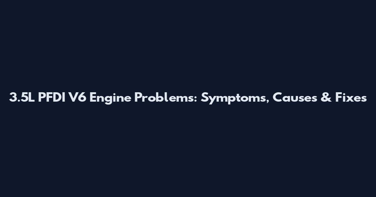 3.5L PFDI V6 Engine Problems: Symptoms, Causes & Fixes