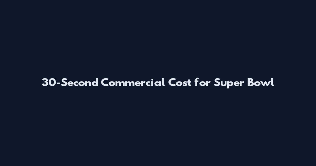 30-Second Commercial Cost for Super Bowl