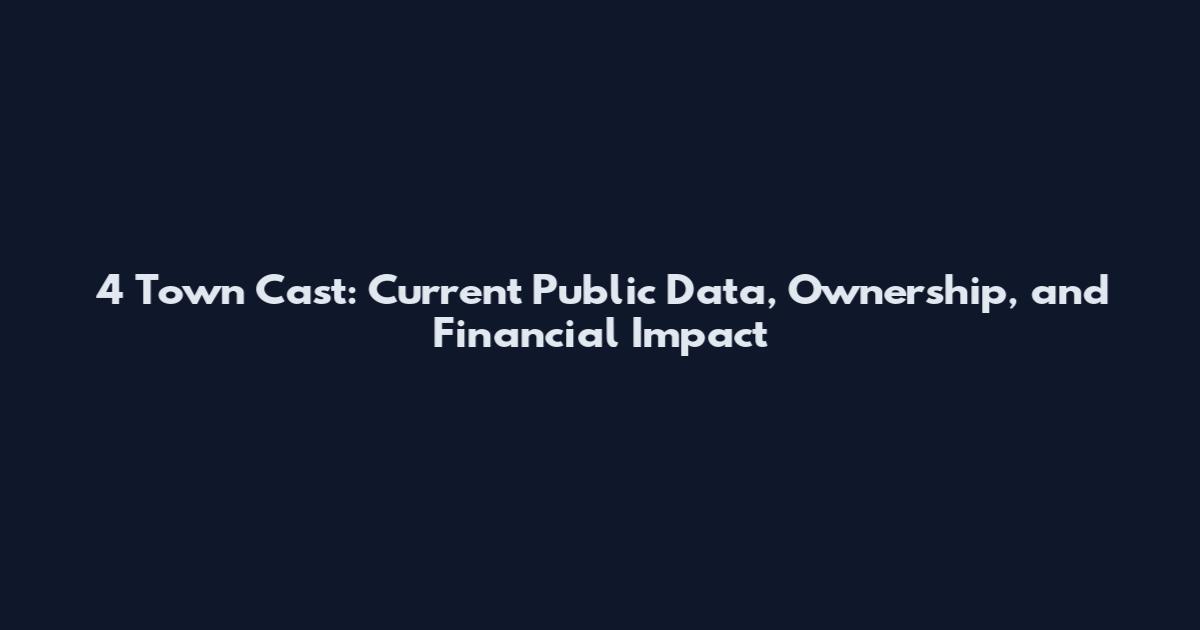 4 Town Cast: Current Public Data, Ownership, and Financial Impact