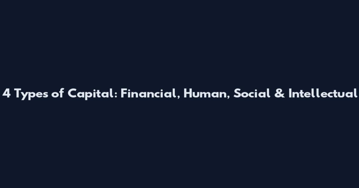4 Types of Capital: Financial, Human, Social & Intellectual