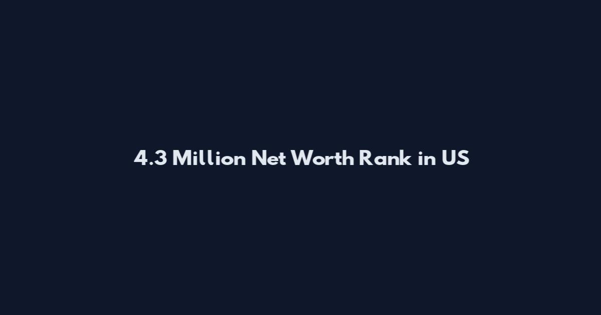 4.3 Million Net Worth Rank in US