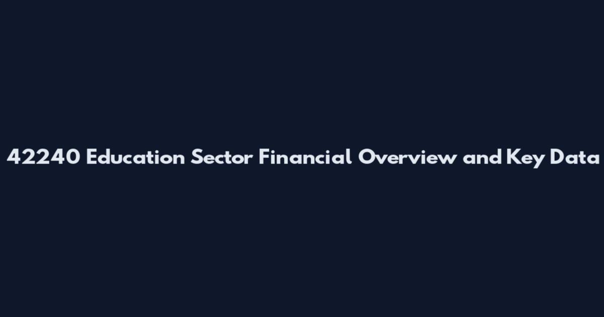 42240 Education Sector Financial Overview and Key Data