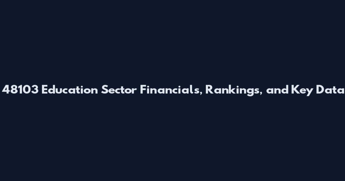 48103 Education Sector Financials, Rankings, and Key Data