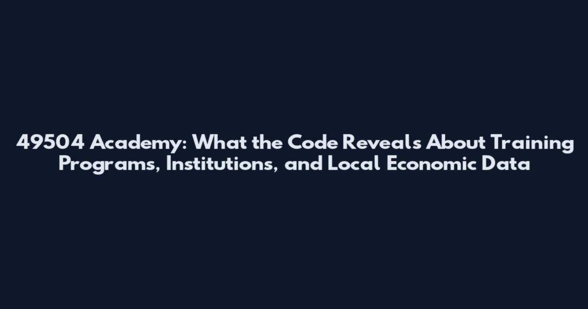 49504 Academy: What the Code Reveals About Training Programs, Institutions, and Local Economic Data