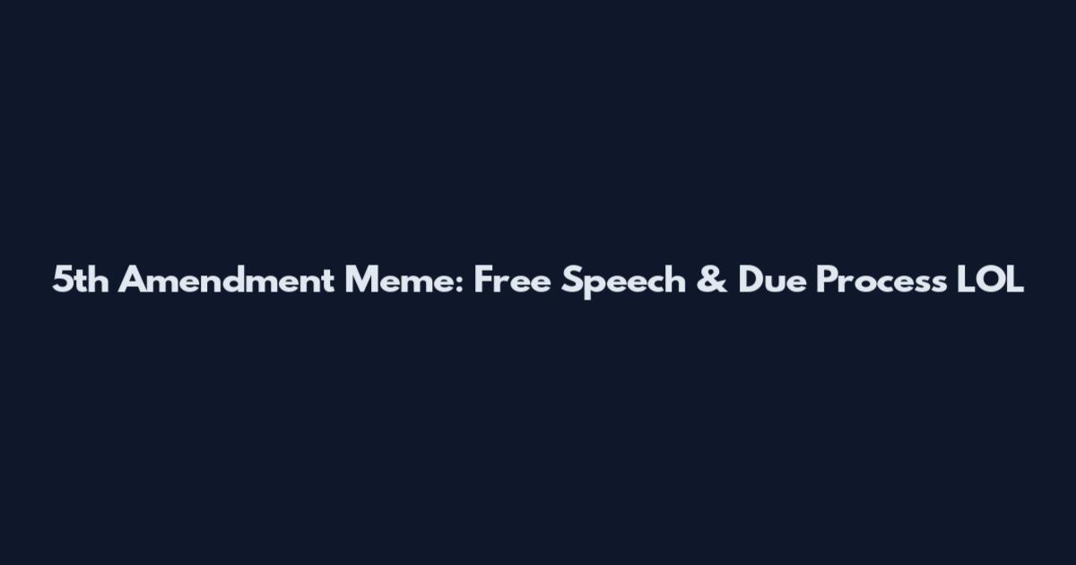 5th Amendment Meme: Free Speech & Due Process LOL