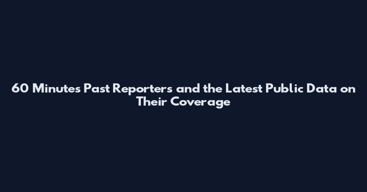 60 Minutes Past Reporters and the Latest Public Data on Their Coverage