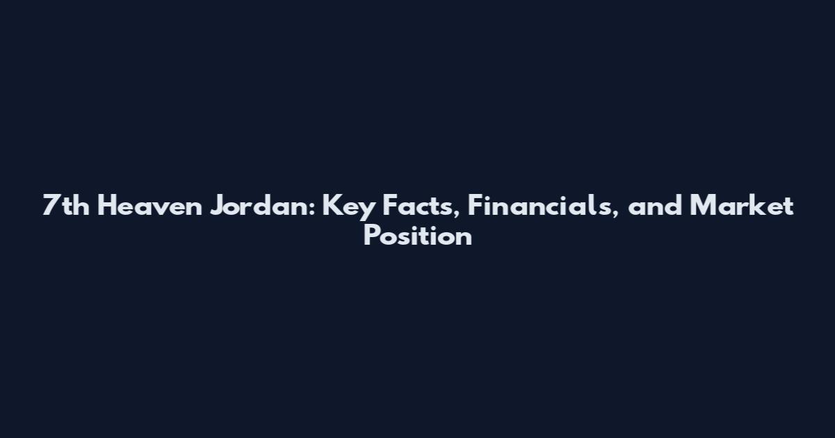 7th Heaven Jordan: Key Facts, Financials, and Market Position