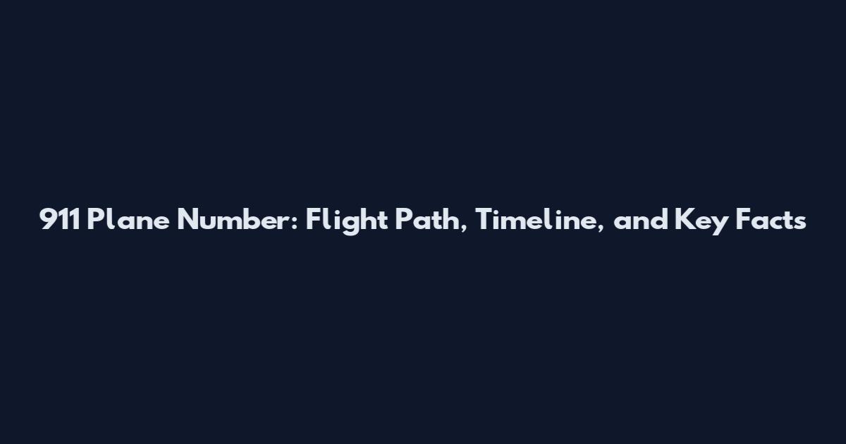 911 Plane Number: Flight Path, Timeline, and Key Facts