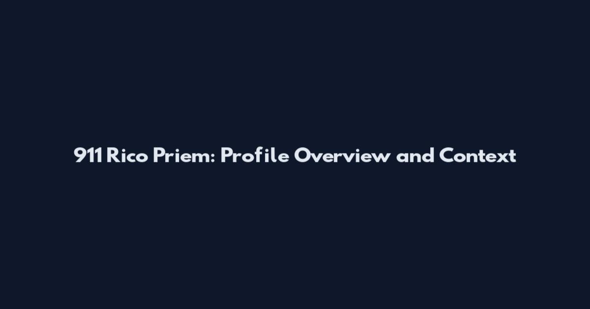 911 Rico Priem: Profile Overview and Context