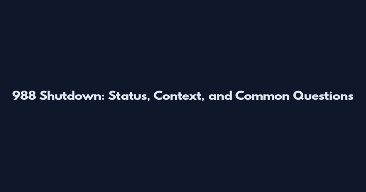 988 Shutdown: Status, Context, and Common Questions