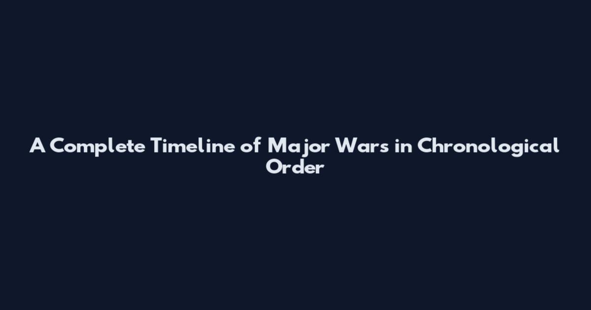 A Complete Timeline of Major Wars in Chronological Order
