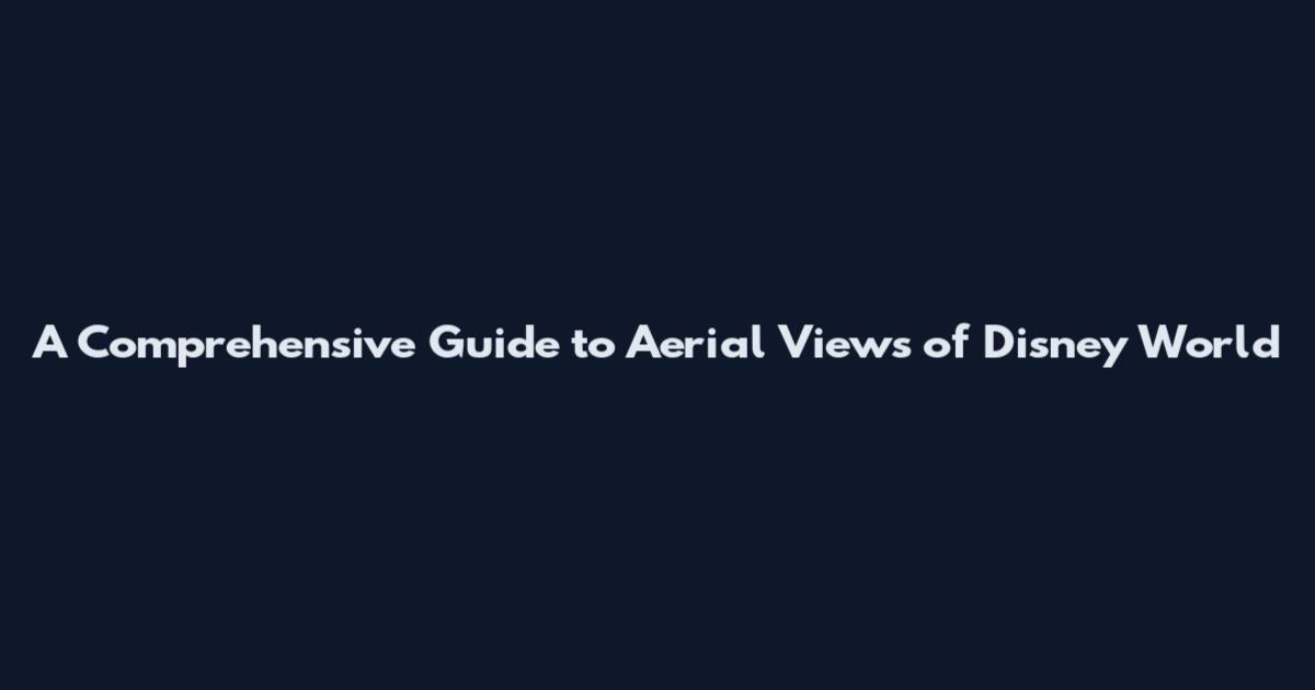 A Comprehensive Guide to Aerial Views of Disney World