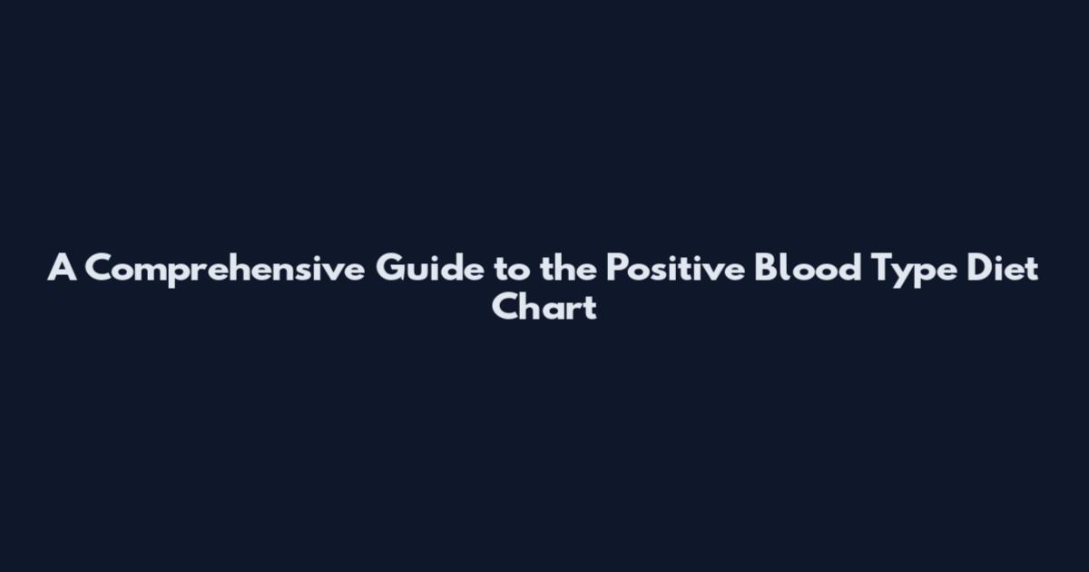 A Comprehensive Guide to the Positive Blood Type Diet Chart