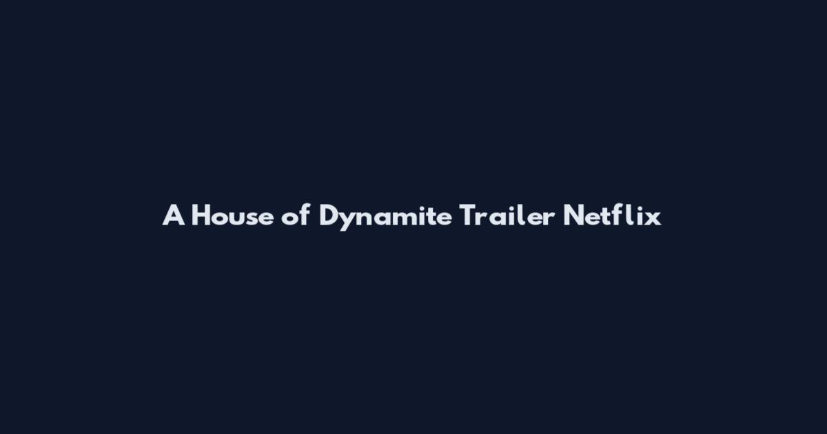 A House of Dynamite Trailer Netflix