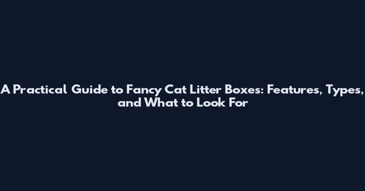 A Practical Guide to Fancy Cat Litter Boxes: Features, Types, and What to Look For