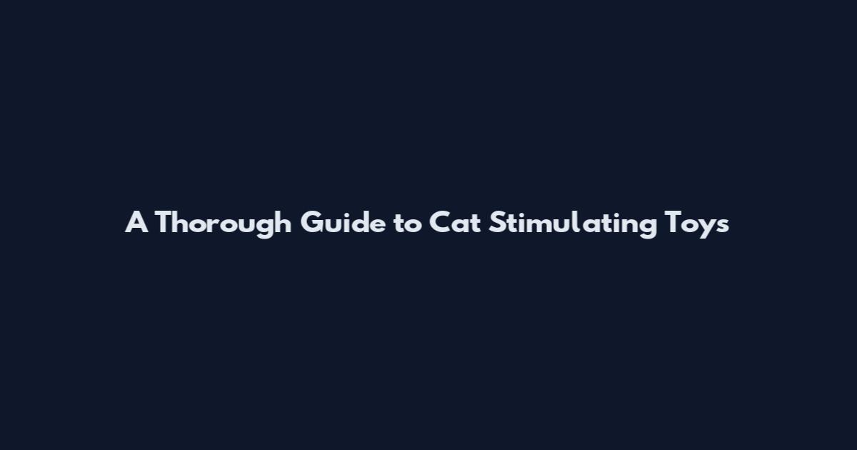 A Thorough Guide to Cat Stimulating Toys