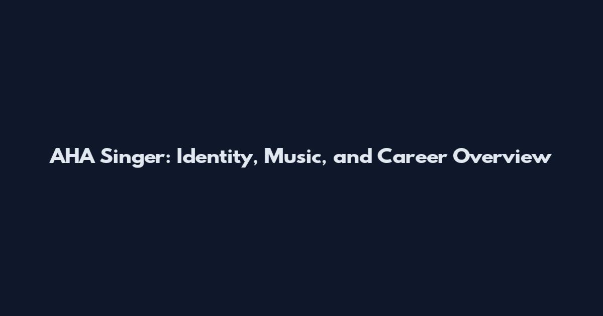 AHA Singer: Identity, Music, and Career Overview
